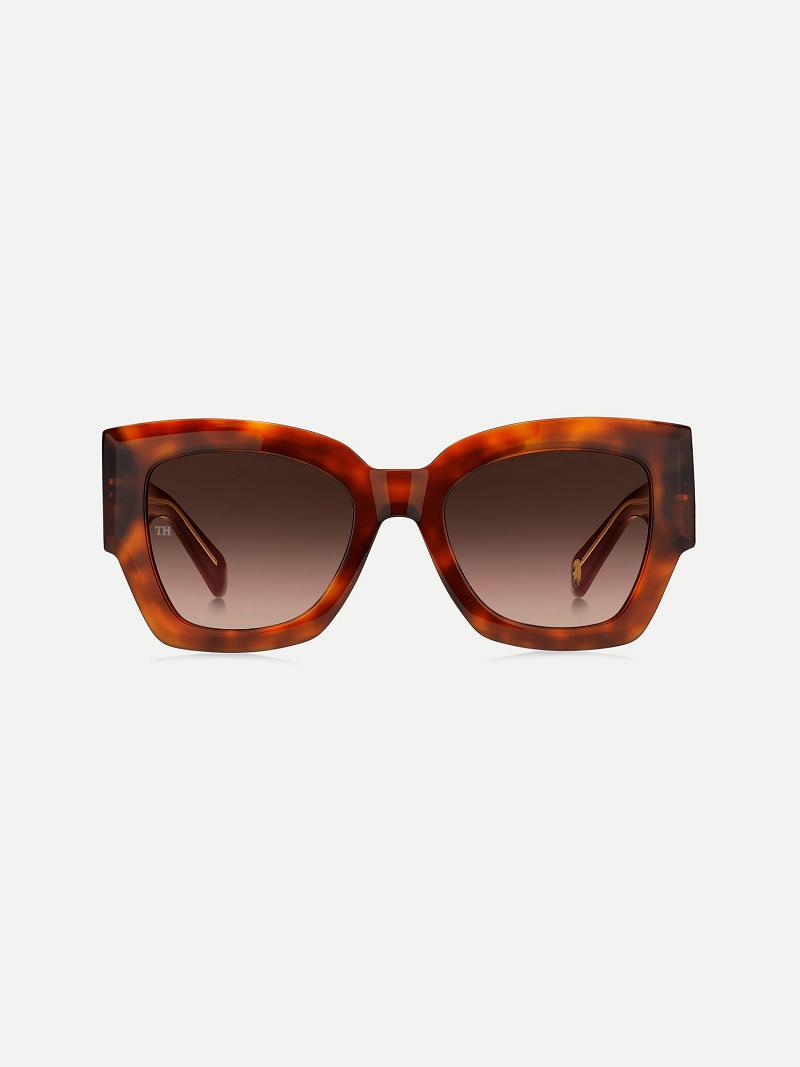 Lunettes de Soleil Tommy Hilfiger Wrap Sunglasses Femme Rouge | FR_W21677