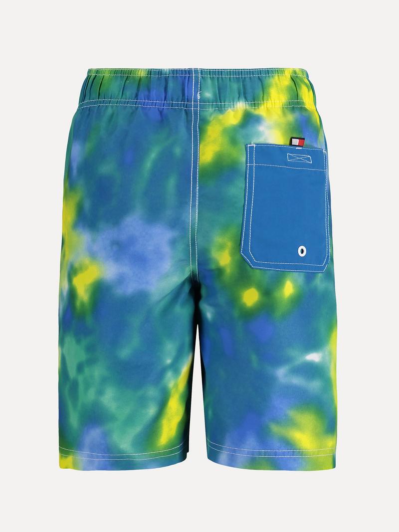 Maillots De Bain Tommy Hilfiger Big Tie-Dye Trunk Enfant Bleu | FR_B2146