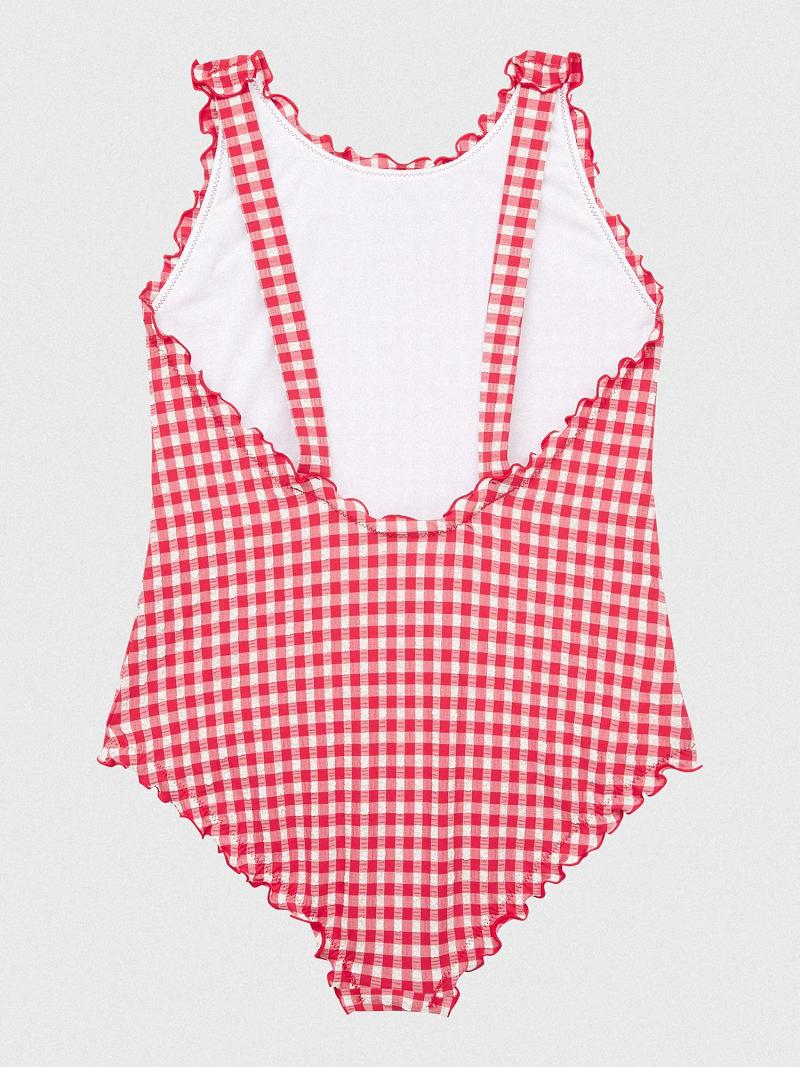 Maillots De Bain Tommy Hilfiger Gingham Swimsuit Enfant Rouge | FR_G1221