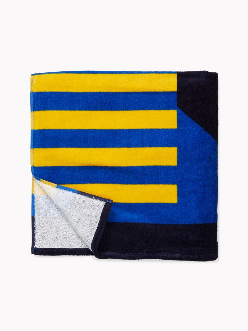 Maillots De Bain Tommy Hilfiger Hilfiger Stripe Towel Homme Bleu Multicolore | FR_M31100