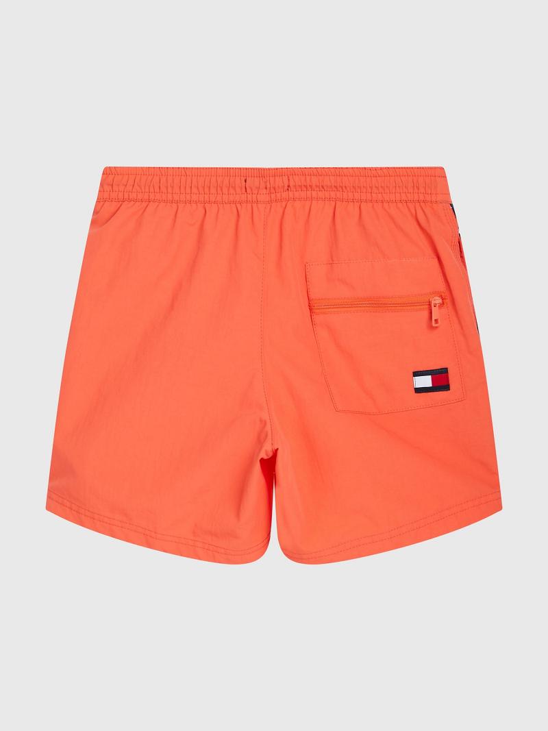 Maillots De Bain Tommy Hilfiger Logo Stripe Trunk Enfant Orange | FR_B2150