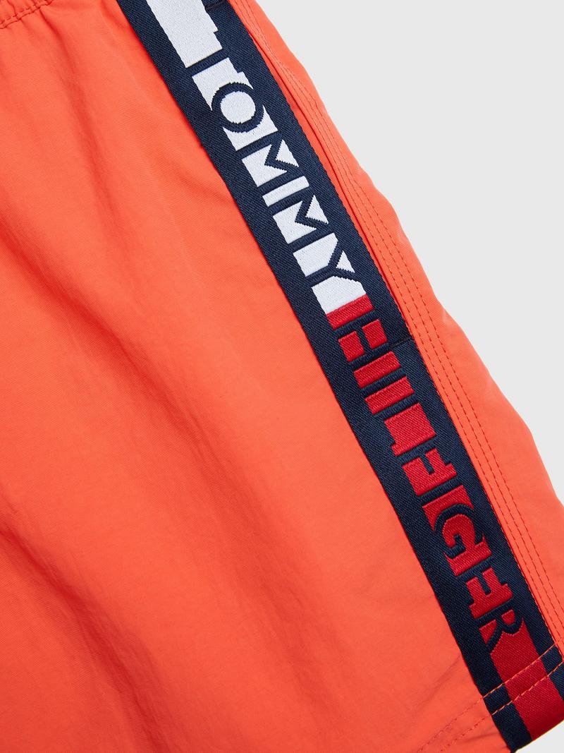 Maillots De Bain Tommy Hilfiger Logo Stripe Trunk Enfant Orange | FR_B2150