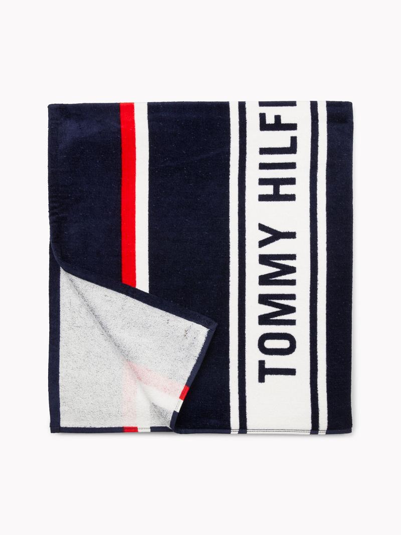 Maillots De Bain Tommy Hilfiger Logo Stripe Beach Towel Femme Multicolore | FR_W21424