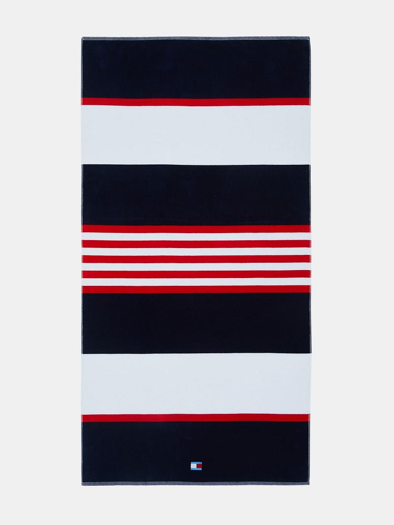 Maillots De Bain Tommy Hilfiger Nautical Stripe Beach Towel Homme Multicolore | FR_M31103