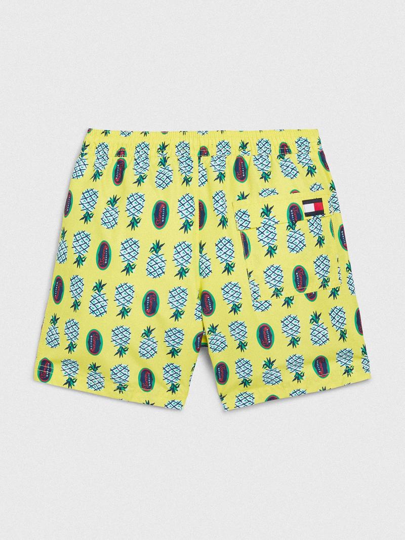 Maillots De Bain Tommy Hilfiger Pineapple Trunk Enfant Jaune | FR_B2151