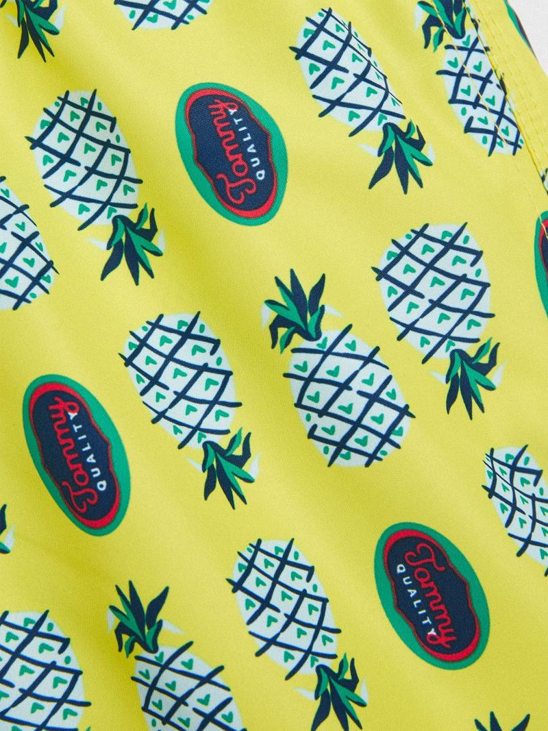 Maillots De Bain Tommy Hilfiger Pineapple Trunk Enfant Jaune | FR_B2151