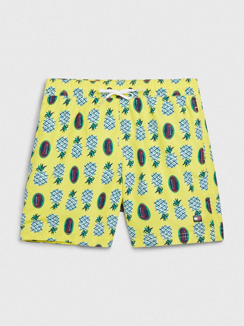 Maillots De Bain Tommy Hilfiger Pineapple Trunk Enfant Jaune | FR_B2151