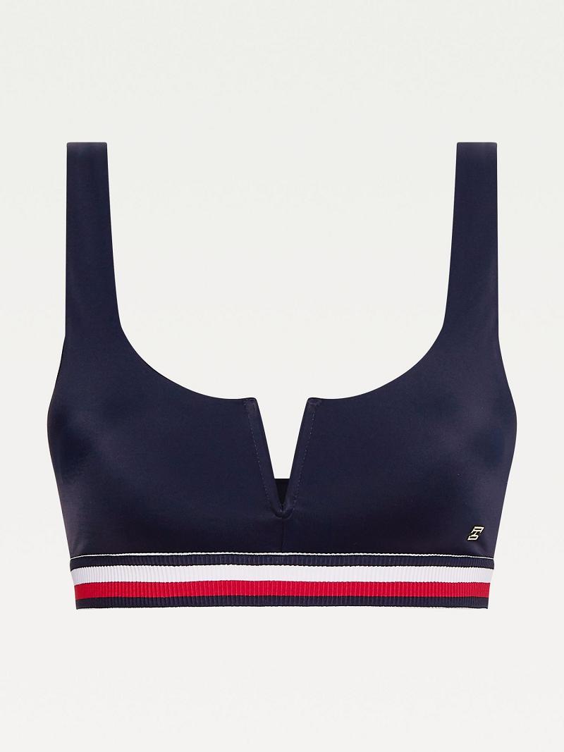 Maillots De Bain Tommy Hilfiger Stripe Bralette Top Femme Bleu | FR_W21429