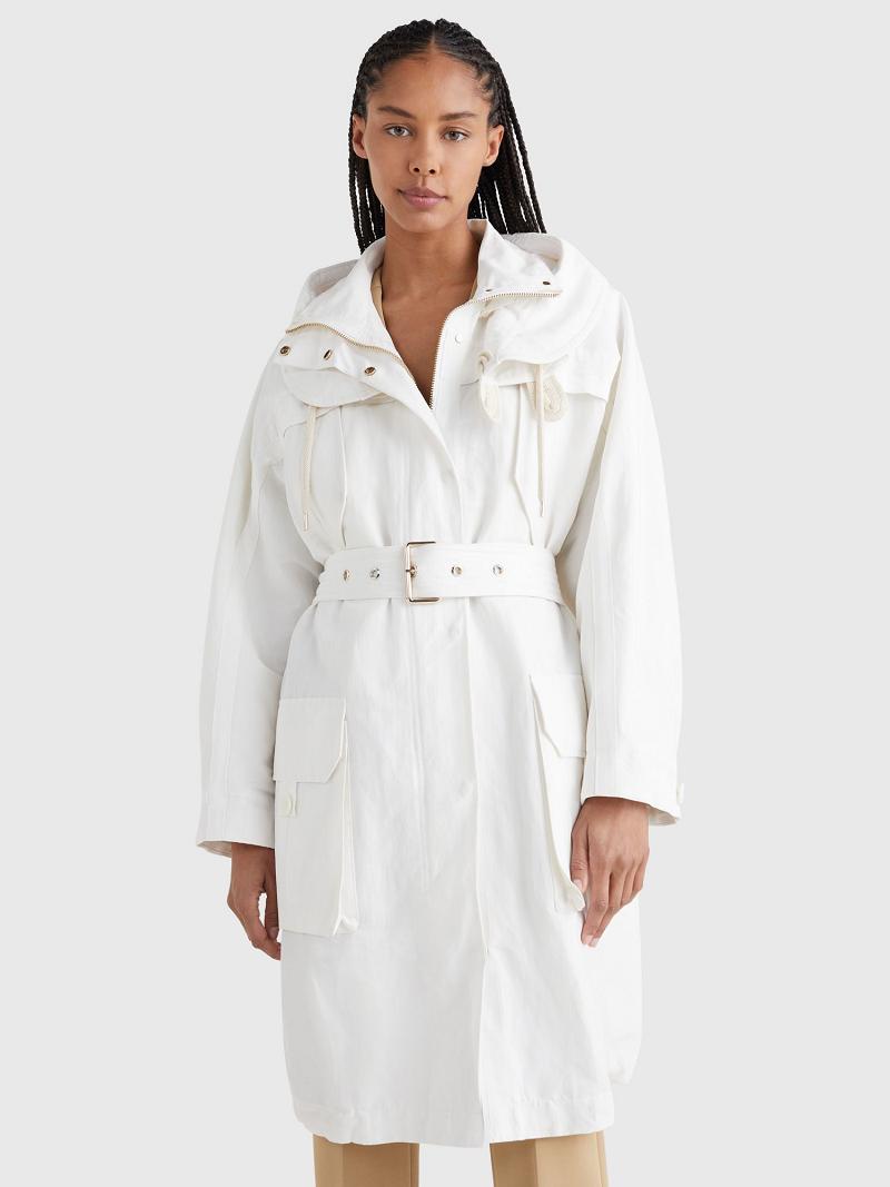 Manteaux Tommy Hilfiger Icon Sailing Parka Femme Blanche | FR_W21033