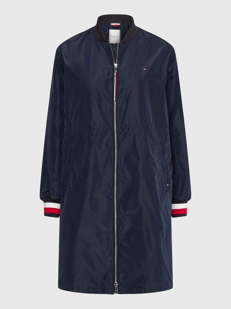 Manteaux Tommy Hilfiger Long Bomber Femme Bleu Marine | FR_W21035