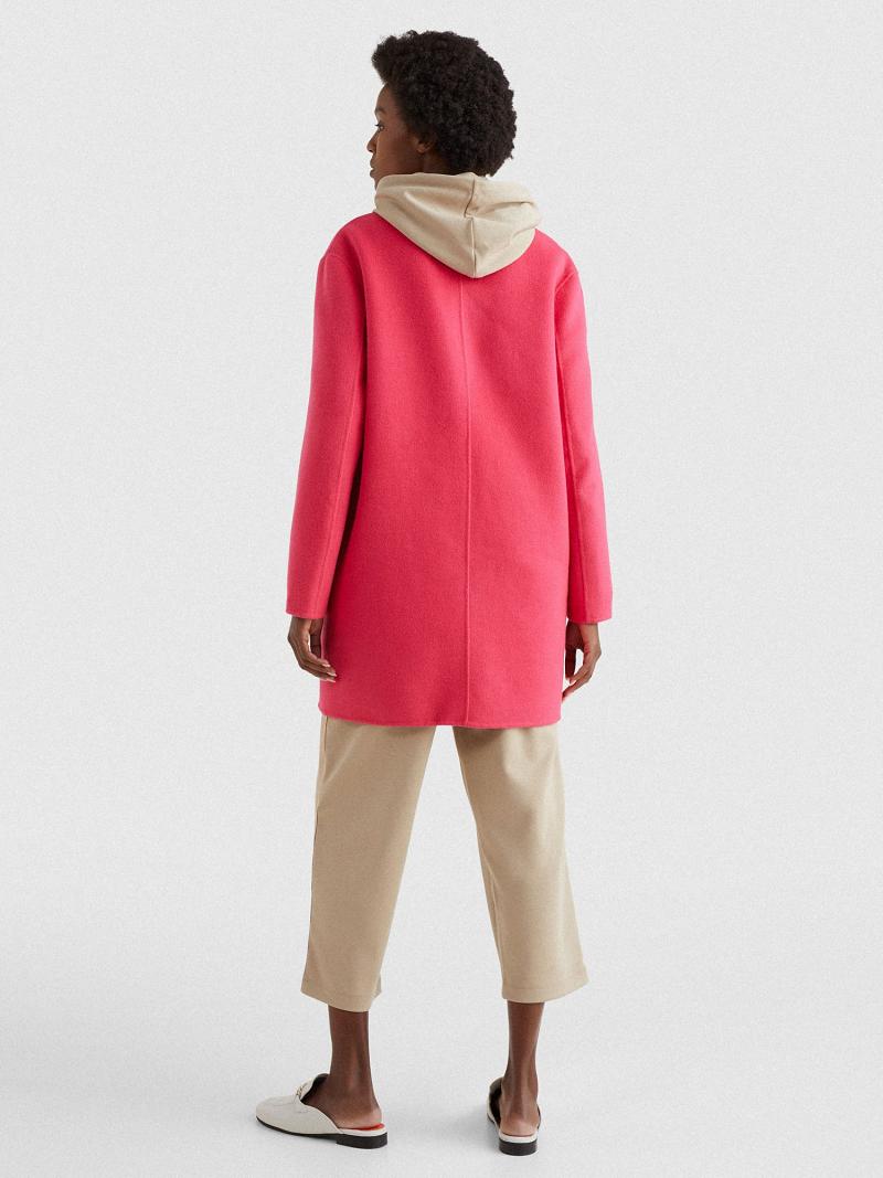 Manteaux Tommy Hilfiger Solid Overcoat Femme Rose | FR_W21040