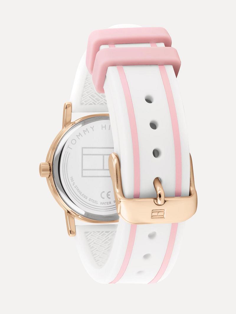 Montre Tommy Hilfiger Big Two-Tone With Silicone Brides Enfant Blanche Rose | FR_G1371