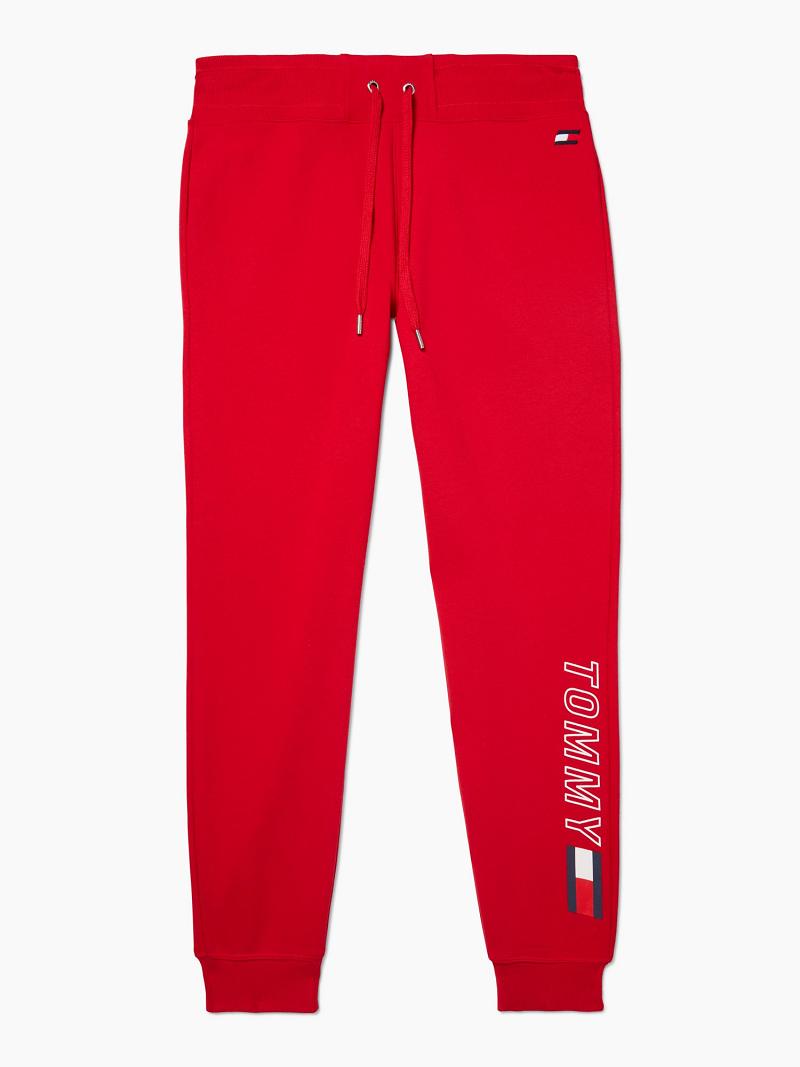 Pantalon Jogging Tommy Hilfiger Essential Graphique Logo Femme Rouge | FR_W21214