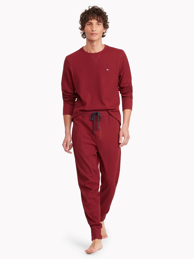 Pantalon Jogging Tommy Hilfiger Thermal drawstring Homme Rouge | FR_M31355