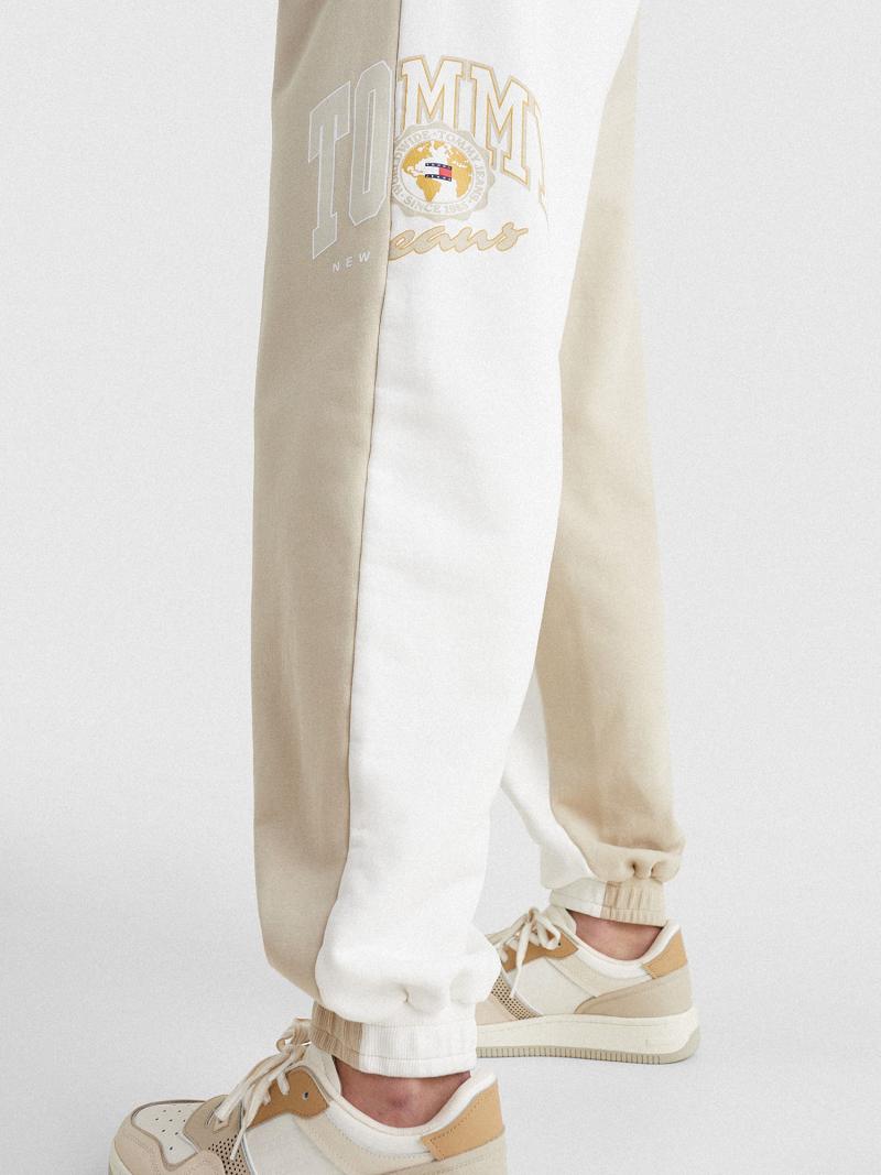 Pantalon Tommy Hilfiger Collegiate Two-Tone Sweatpant Femme Beige | FR_W21232