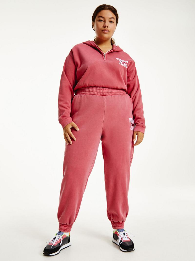 Pantalon Tommy Hilfiger Curve Organic Coton Collegiate Sweatpant Femme Rouge | FR_W21234