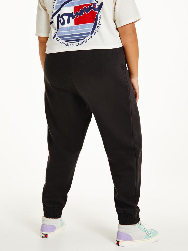 Pantalon Tommy Hilfiger Curve Recycled Signature Sweatpant Femme Noir | FR_W21235