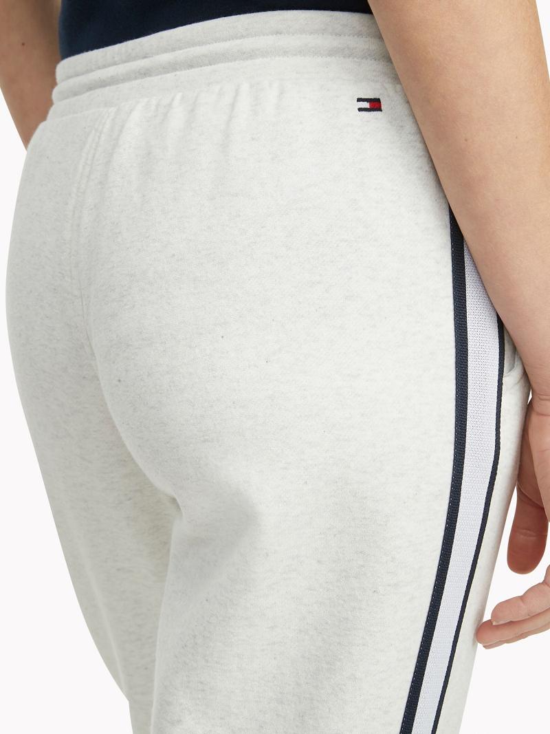 Pantalon Tommy Hilfiger Essential Stripe Sweatpant Femme Blanche | FR_W21243