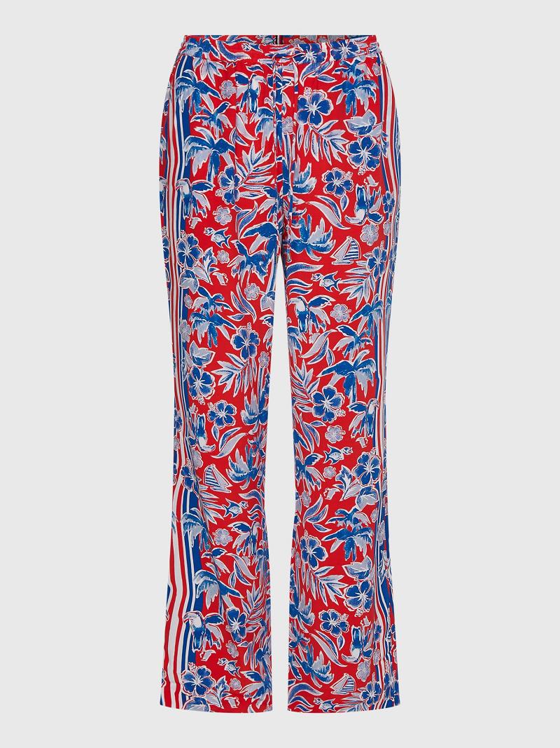 Pantalon Tommy Hilfiger Floral Larges-Leg Femme Multicolore | FR_W21244