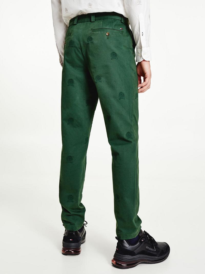 Pantalon Tommy Hilfiger Icon Crest Homme Vert | FR_M31322