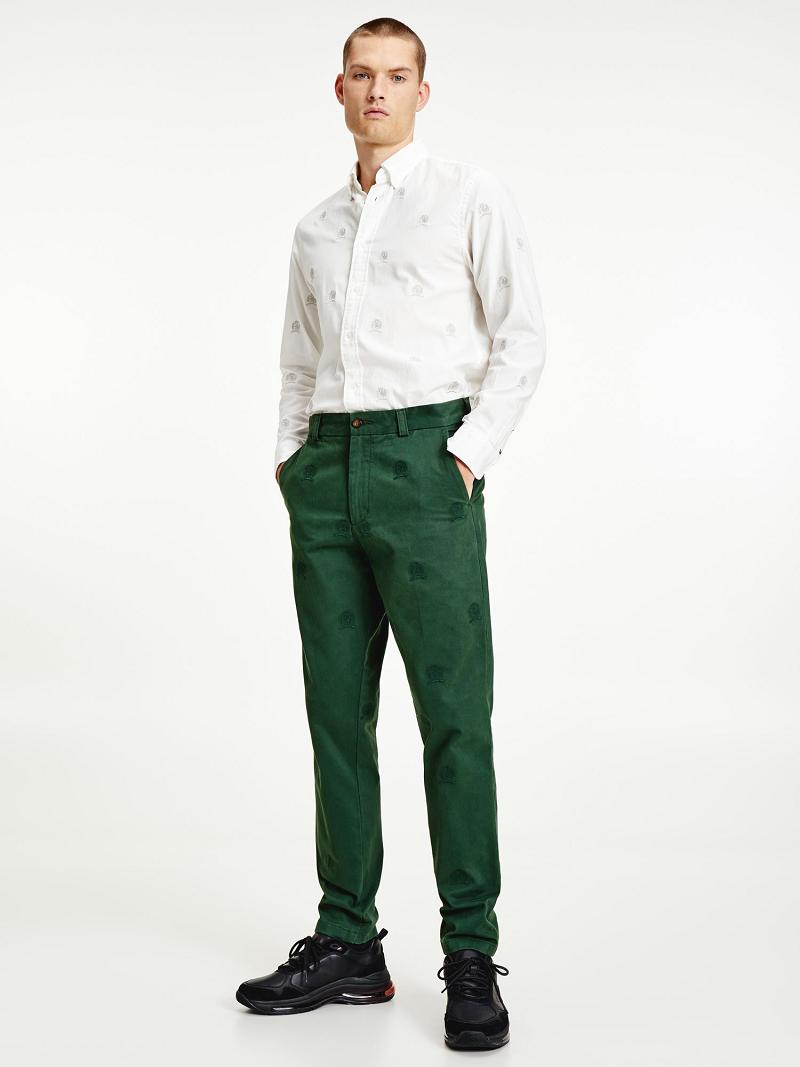 Pantalon Tommy Hilfiger Icon Crest Homme Vert | FR_M31322