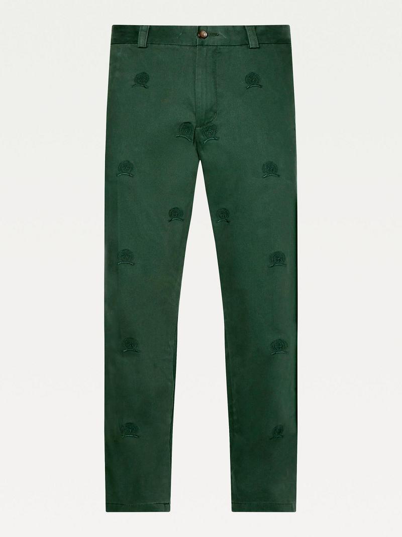 Pantalon Tommy Hilfiger Icon Crest Homme Vert | FR_M31322