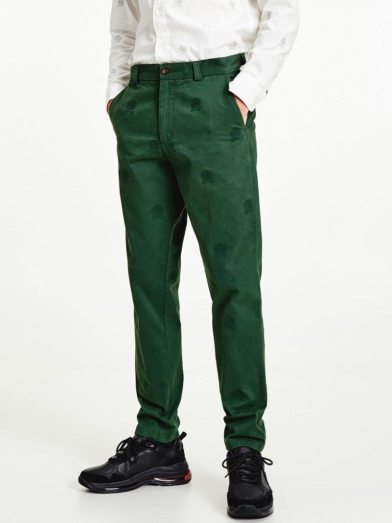 Pantalon Tommy Hilfiger Icon Crest Homme Vert | FR_M31322