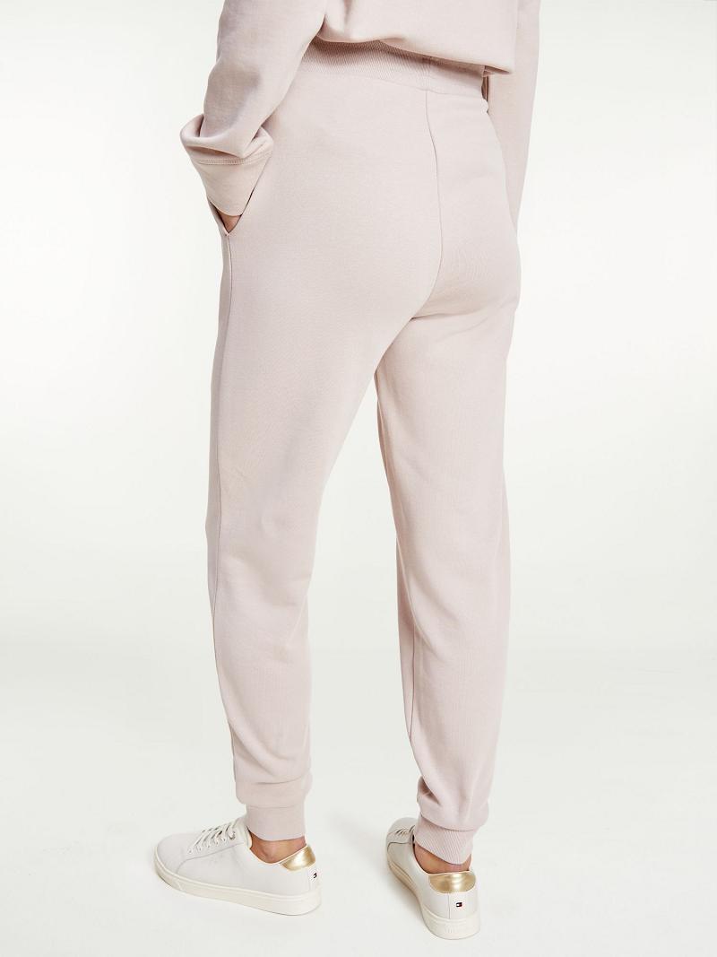 Pantalon Tommy Hilfiger Organic Coton Relaxed Fit Sweatpant Femme Beige | FR_W21247