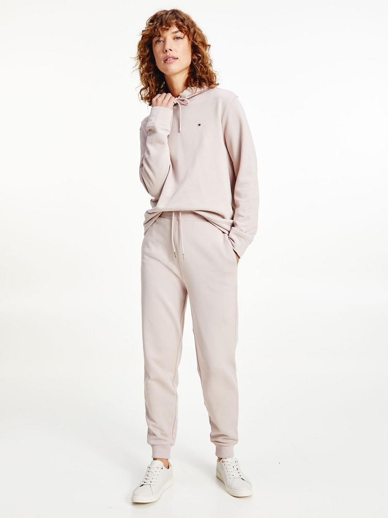 Pantalon Tommy Hilfiger Organic Coton Relaxed Fit Sweatpant Femme Beige | FR_W21247