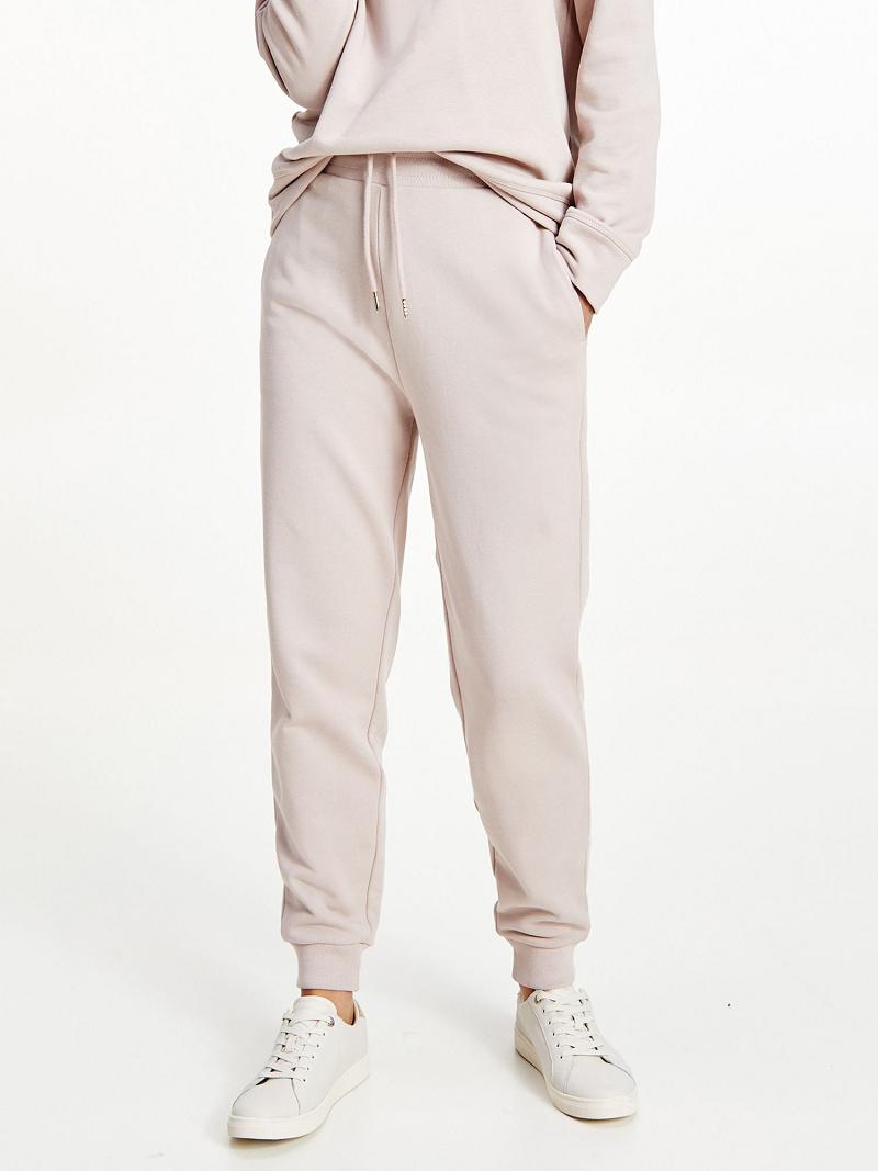 Pantalon Tommy Hilfiger Organic Coton Relaxed Fit Sweatpant Femme Beige | FR_W21247