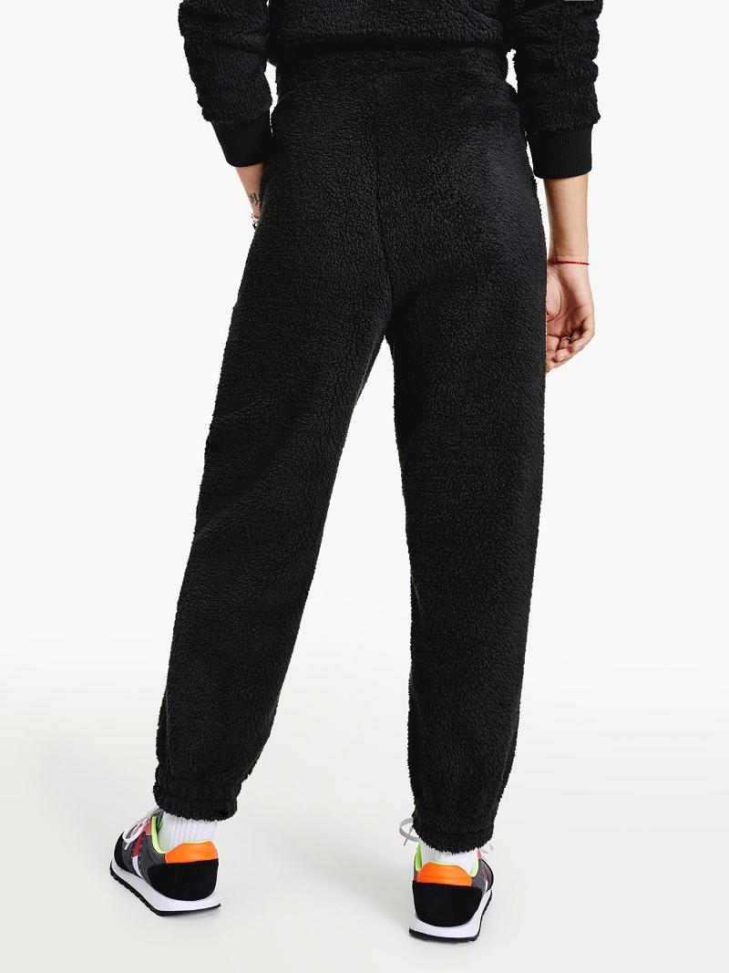 Pantalon Tommy Hilfiger Recycled Fleece Sweatpant Femme Noir | FR_W21248