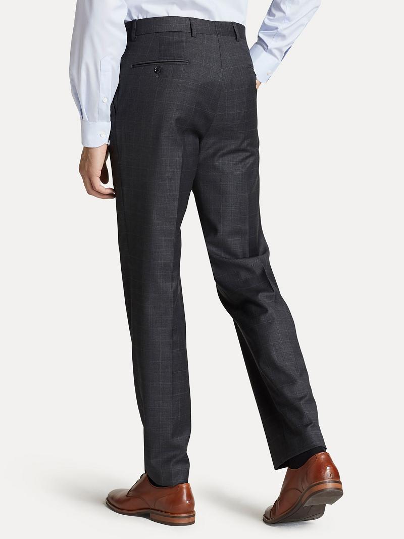 Pantalon Tommy Hilfiger Regular fit in windowpane check Homme Grise | FR_M31331