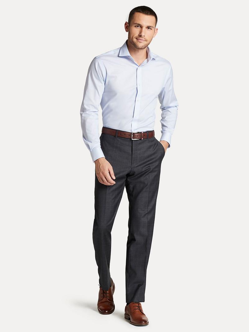 Pantalon Tommy Hilfiger Regular fit in windowpane check Homme Grise | FR_M31331