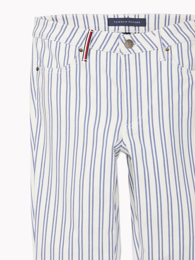 Pantalon Tommy Hilfiger Retro Stripe Femme Blanche | FR_W21251