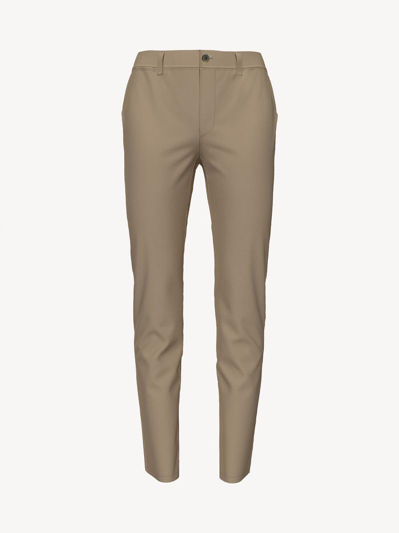 Pantalon Tommy Hilfiger Slim Fit Essential Solid Chino Femme Kaki | FR_W21252