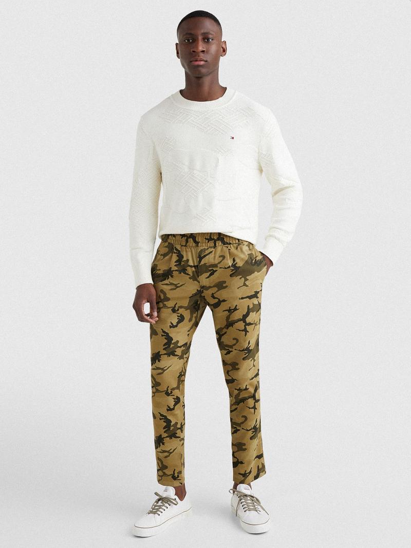 Pantalon Tommy Hilfiger Tapered fit camo Homme Vert | FR_M31342