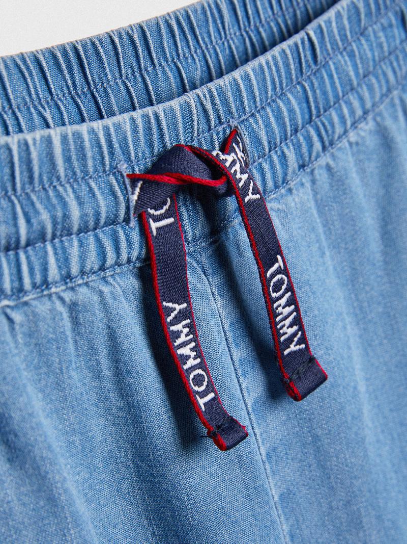 Pantalons Tommy Hilfiger Chambray Drawstring Pant Enfant Bleu | FR_G1285