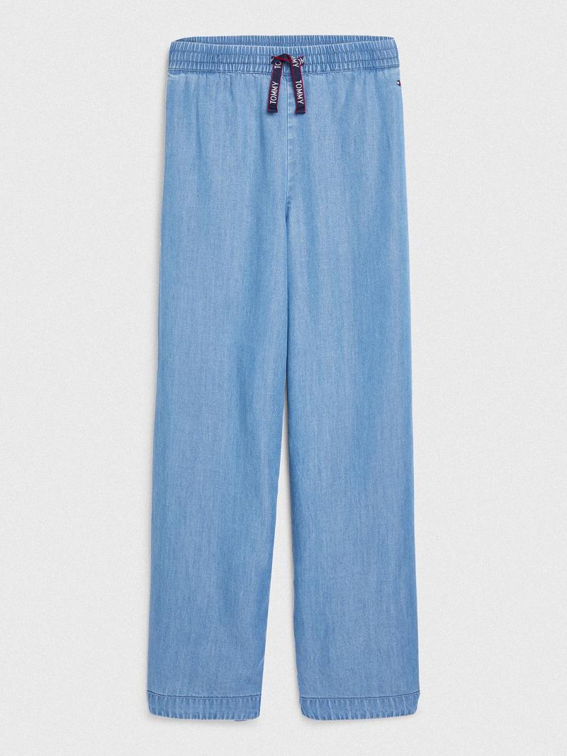 Pantalons Tommy Hilfiger Chambray Drawstring Pant Enfant Bleu | FR_G1285