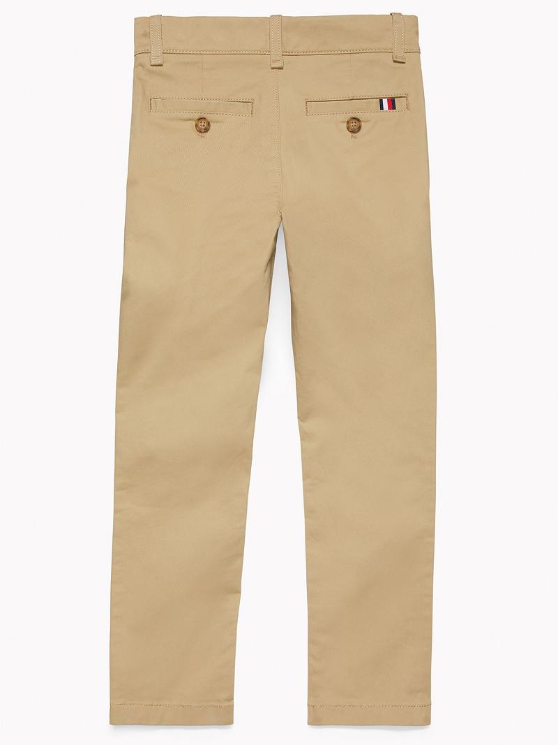 Pantalons Tommy Hilfiger Solid Chino Enfant Marron | FR_B2226