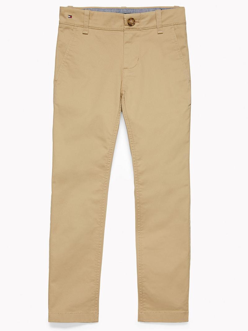 Pantalons Tommy Hilfiger Solid Chino Enfant Marron | FR_B2226