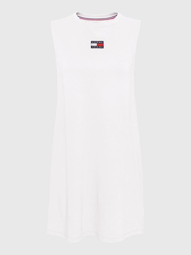 Peignoir Tommy Hilfiger Badge Logo Tank Femme Blanche | FR_W21043