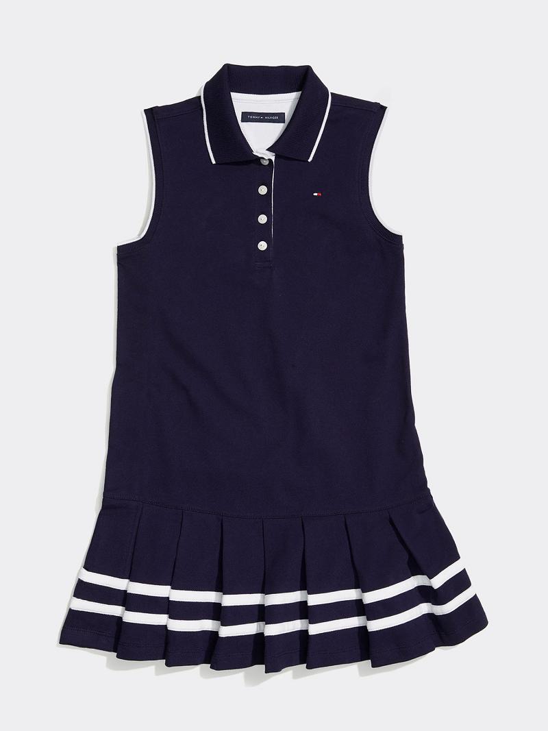 Peignoir Tommy Hilfiger Big Sans Manches Pleated Enfant Grise | FR_G1049