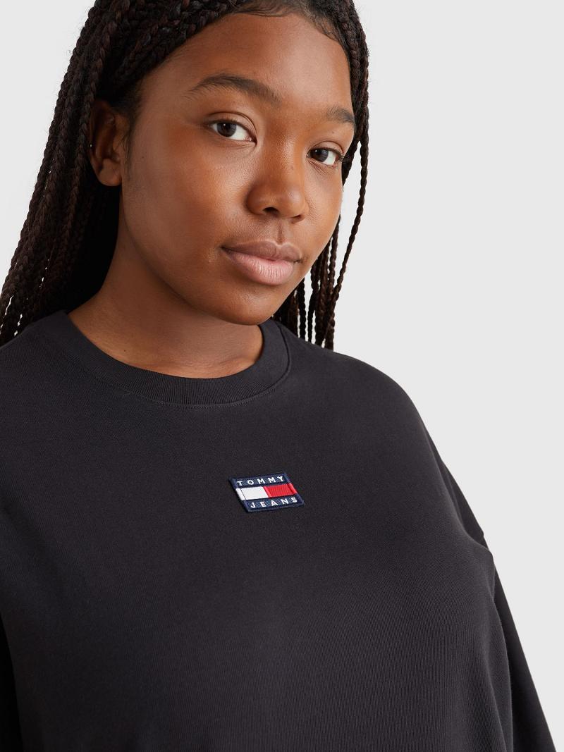 Peignoir Tommy Hilfiger Curve Badge Logo T-Shirt Femme Noir | FR_W21052