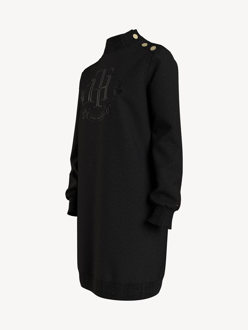 Peignoir Tommy Hilfiger Essential Crest Logo Femme Noir | FR_W21062