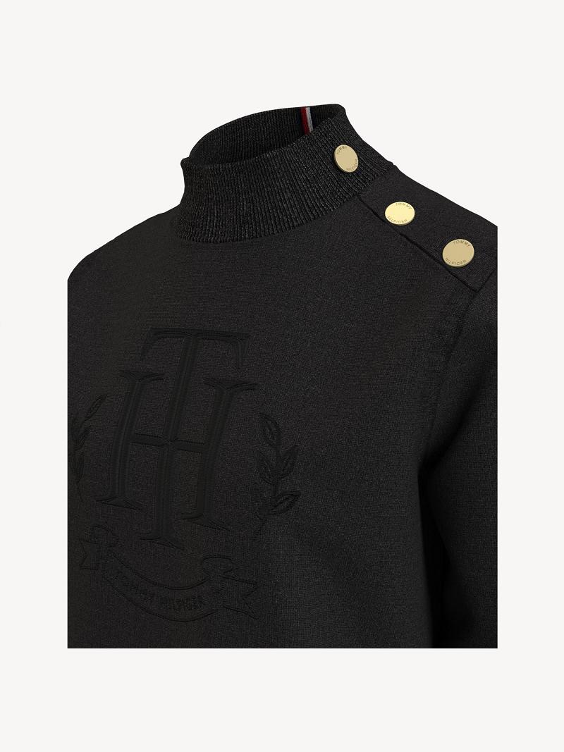 Peignoir Tommy Hilfiger Essential Crest Logo Femme Noir | FR_W21062