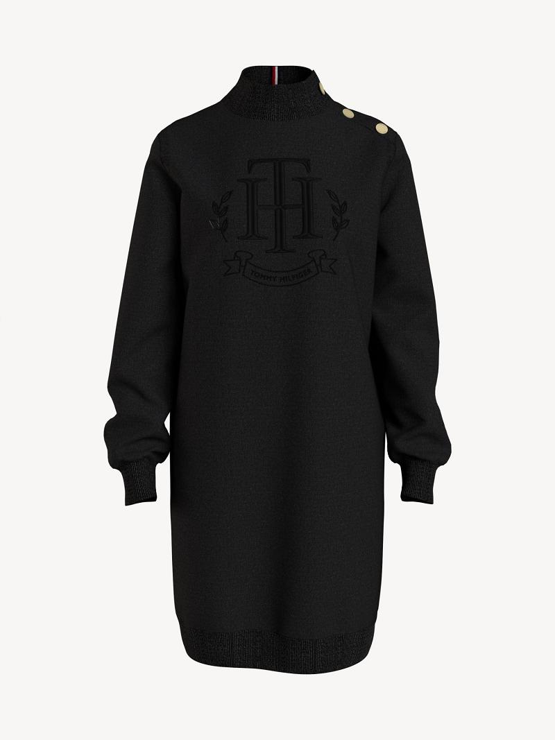 Peignoir Tommy Hilfiger Essential Crest Logo Femme Noir | FR_W21062