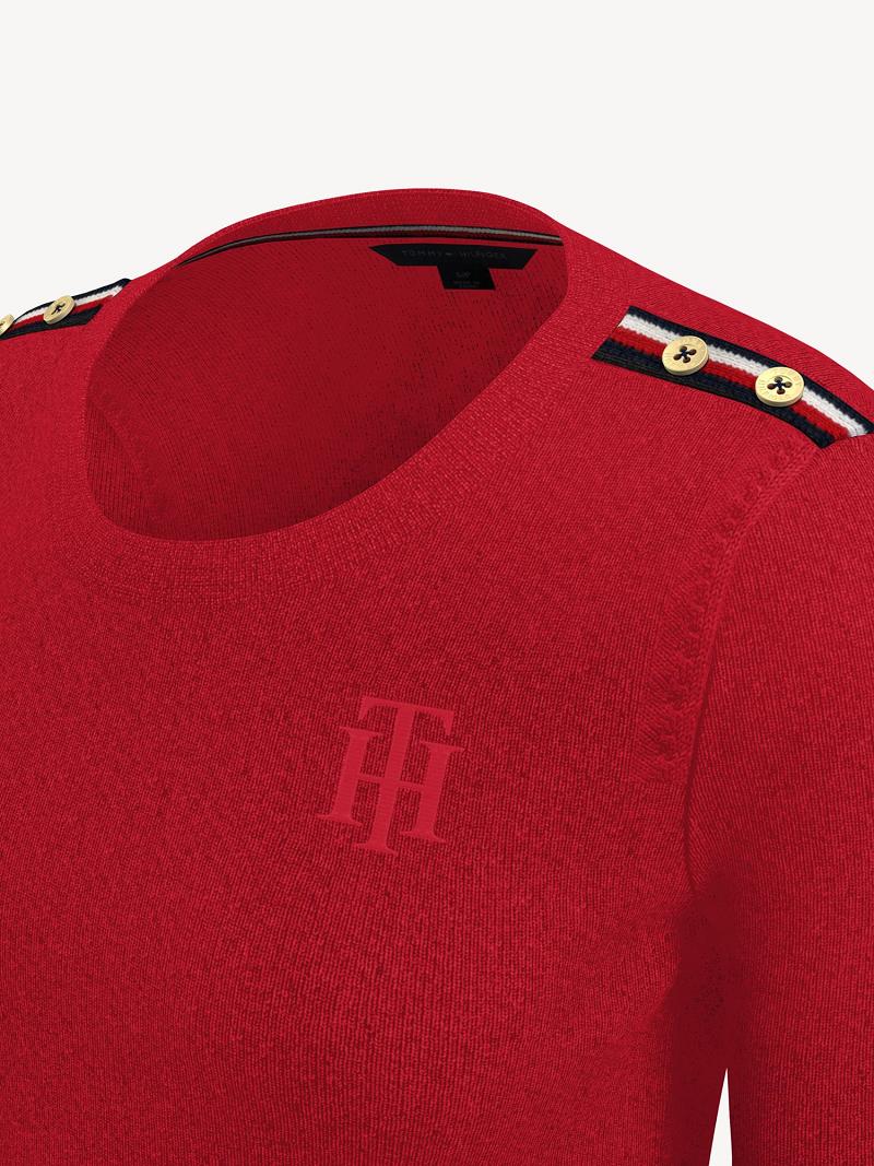 Peignoir Tommy Hilfiger Essential Monogram Long-Sleeve Femme Rouge | FR_W21068