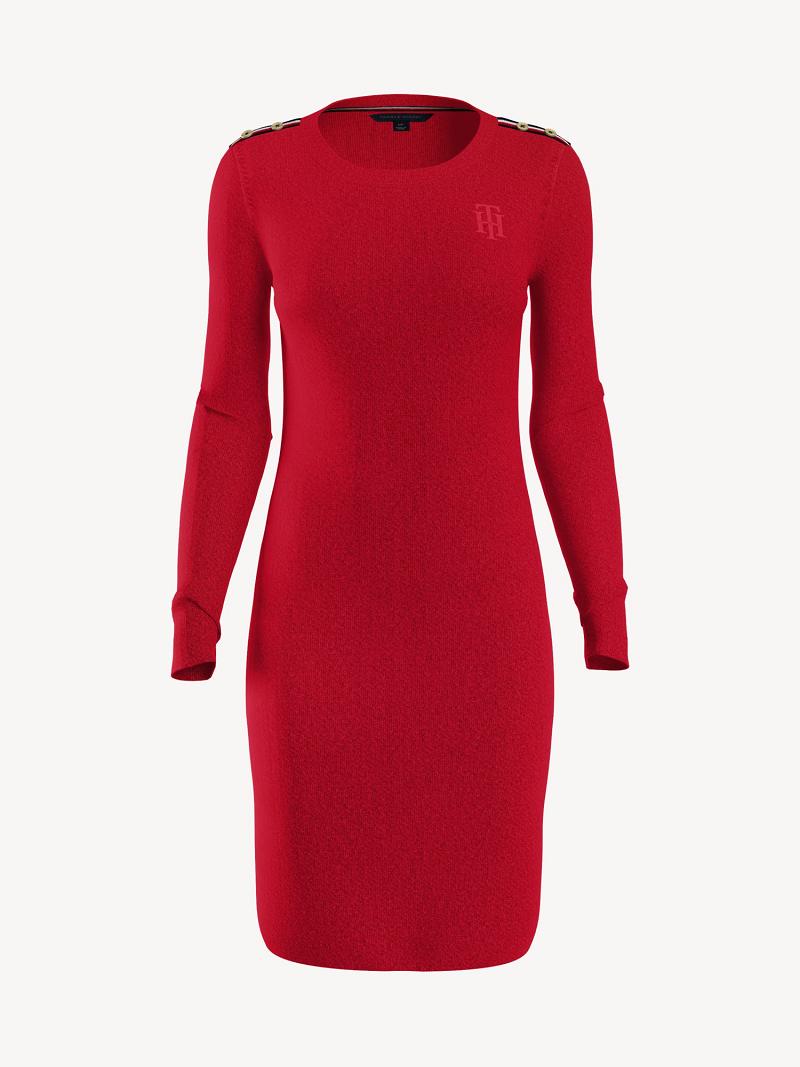 Peignoir Tommy Hilfiger Essential Monogram Long-Sleeve Femme Rouge | FR_W21068