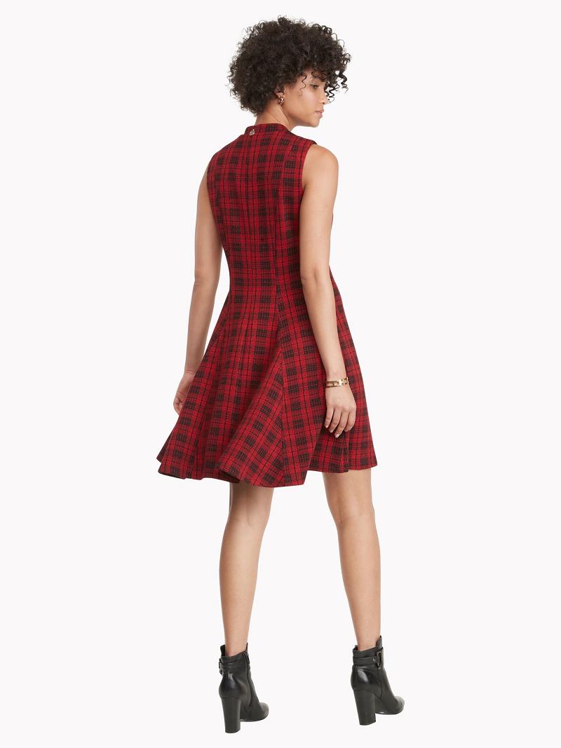 Peignoir Tommy Hilfiger Essential Plaid Knit Femme Rouge Noir | FR_W21070