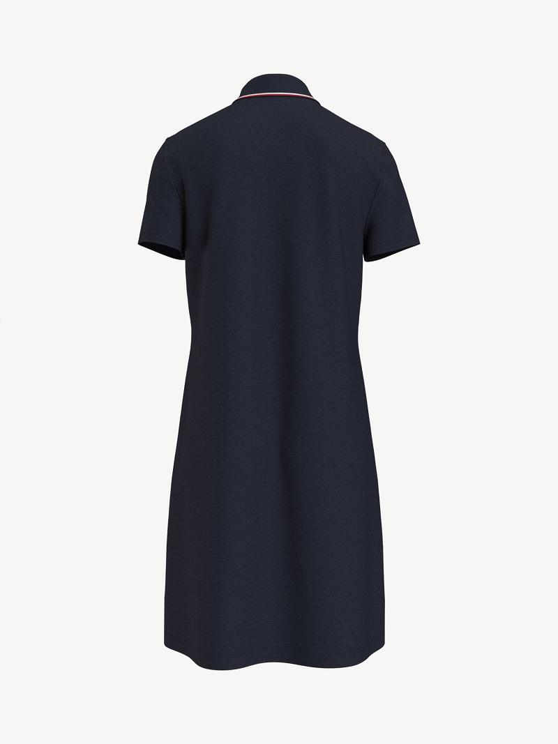 Peignoir Tommy Hilfiger Essential Split-Neck Polo Femme Bleu Marine | FR_W21076